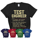 Vintage Test Engineer Definition Shirt, Funny Coworker Gift Idea for Test Engineer, New Job Gift