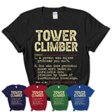 Vintage Tower Climber Definition Shirt, Funny Coworker Gift Idea for Tower Climber, New Job Gift