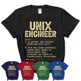 Vintage Unix Engineer Definition Shirt, Funny Coworker Gift Idea for Unix Engineer, New Job Gift