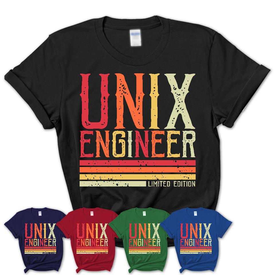 Vintage Unix Engineer Limited Edition Job Shirt, Coworker Birthday Gift Idea
