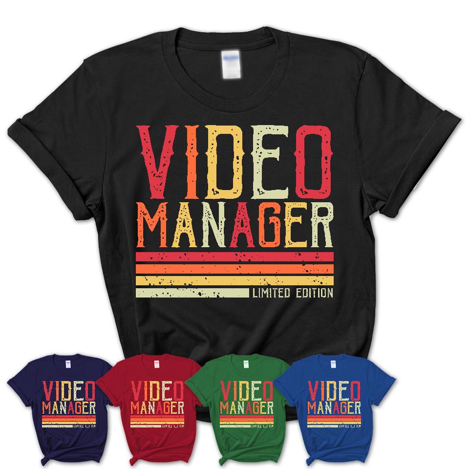Vintage Video Manager Limited Edition Job Shirt, Coworker Birthday Gift Idea