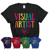 Visual Artist Rainbow Lettering Heart Shirt, Employee Appreciation Gifts