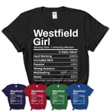 Westfield Girl Indiana Nutrition Facts Proud Vintage Sport Born Living City Home Roots USA Gift Women T-Shirt