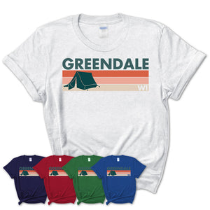 Wisconsin Greendale Camping Shirt for Family Teammates Vintage Retro Colors