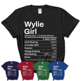 Wylie Girl Texas Nutrition Facts Proud Vintage Sport Born Living City Home Roots USA Gift Women T-Shirt