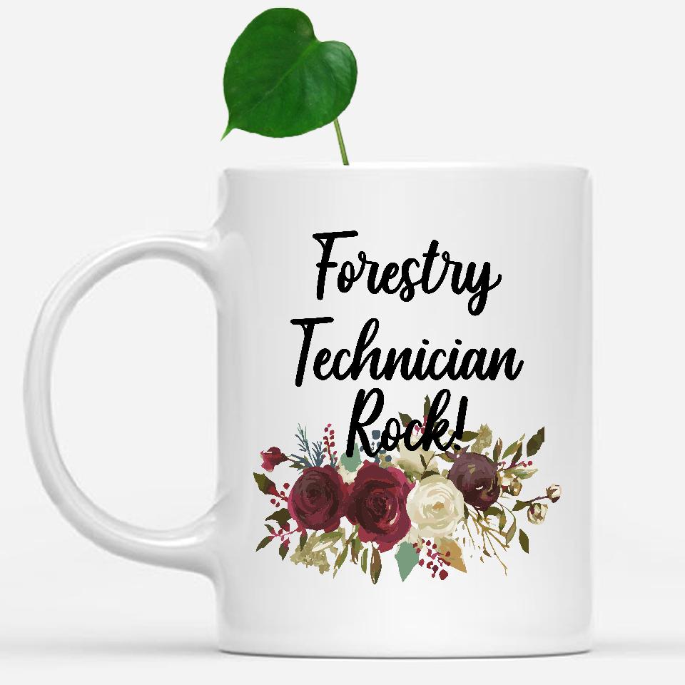 white-mug-Forestry-Technician-Rock-Floral-Flowers-Mug,-Unique-Office-Gifts-for-Coworkers-001193