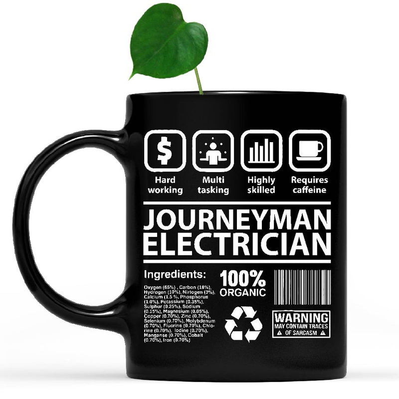 white mug Funny Journeyman Electrician Mug Coworker Jobtitle Gift Idea