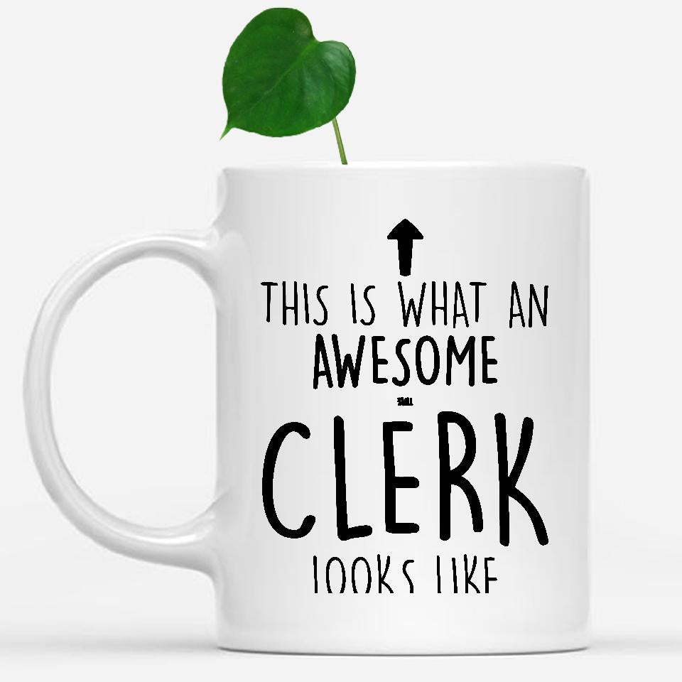 white-mug-Funny-Title-Clerk-Mug,-Going-Away-Gifts,-Birthday-Gift-For-Coworkers-502762