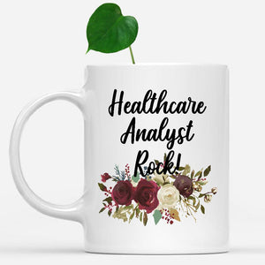 white-mug-Healthcare-Analyst-Rock-Floral-Flowers-Mug,-Unique-Office-Gifts-for-Coworkers-001331