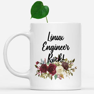 white-mug-Linux-Engineer-Rock-Floral-Flowers-Mug,-Unique-Office-Gifts-for-Coworkers-001679