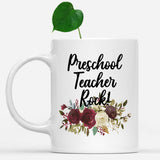 white-mug-Preschool-Teacher-Rock-Floral-Flowers-Mug,-Unique-Office-Gifts-for-Coworkers-002297