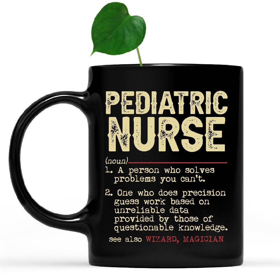 white mug Vintage Pediatric Nurse Definition Mug Christmas Coworker Gift Idea for Pediatric Nurse Thank You Gifts for Coworkers